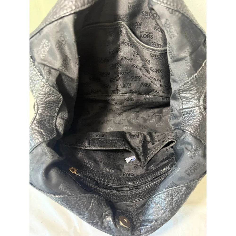 Michael Kors Fulton Black Leather Hobo Shoulder Bag
